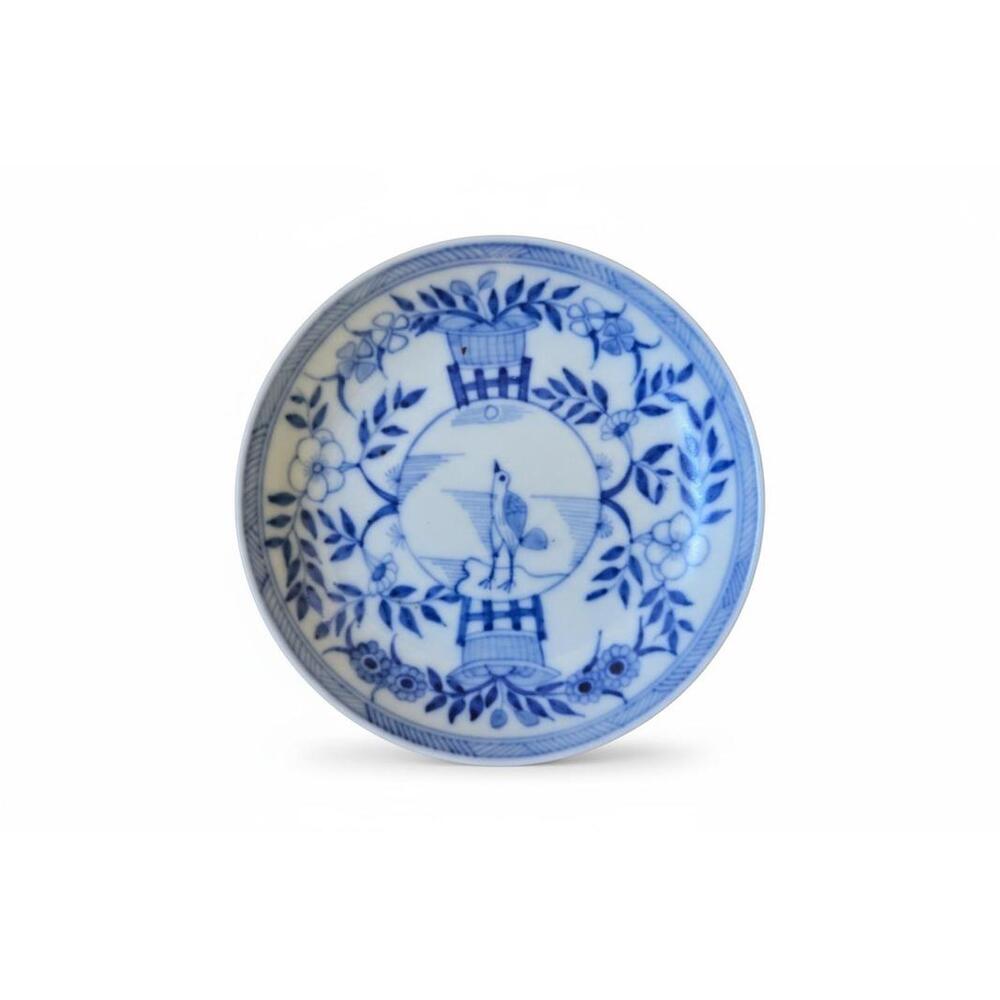 Vintage Chinese Blue & White Small Porcelain Dish 4.25" Asian Art